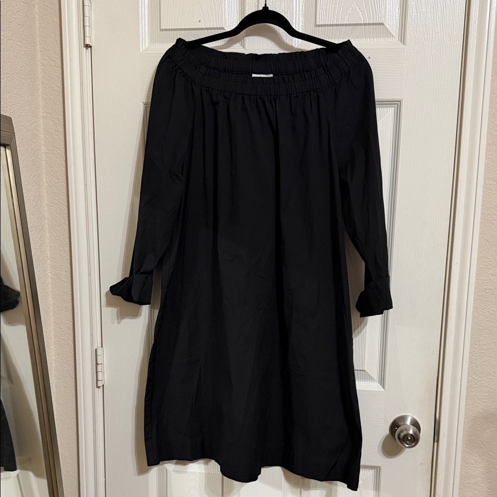 J. Jill Black Off-Shoulder Dress Sz Large petite